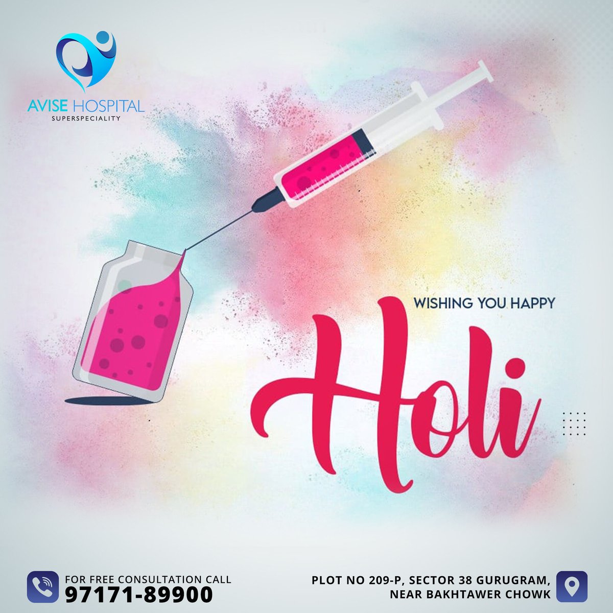 AviseHospital's tweet photo. The warmth of Holi brings you joy, and the joy of Holi brings you hope!

#ColorfullHoli #HoliHai #RangBarse #HappyHoli #FestivalOfColors https://t.co/3AYyWm0dsn