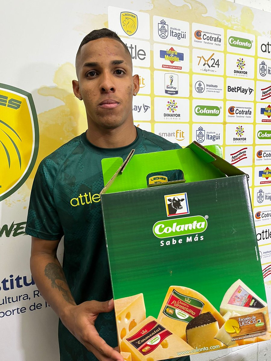 Leonesfutbolc's tweet photo. Presentamos al jugador del partido, nuestro Extremo Juan Sebastián Herrera Caballero fue elegido como la figura del partido @ColantaOficial en la tercera fecha del Torneo @BetPlayCO-Dimayor Apertura 2023.
#LEOvsPAT. https://t.co/VrAdq8XjIy