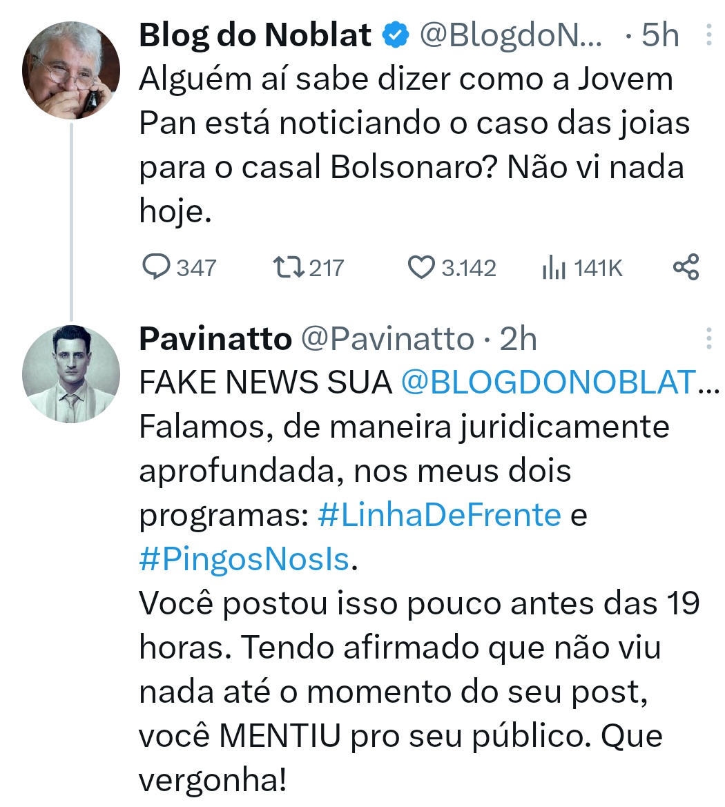 wmenezes73's tweet photo. O Sr Noblat gosta mesmo de passar vergonha perante o Brasil... kkkkkkk
Olha a sapecada que tomou do @Pavinatto https://t.co/y9zPwljyJJ