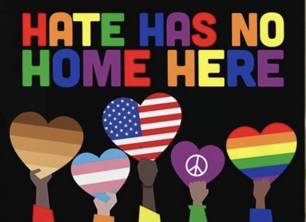 DrRonHolt's tweet photo. Hate has no home here. 
Only love. 

RT if you agree. Spread the love. 

#lgbt+ #trans #LoveOverHate https://t.co/1VLITF5Kj3