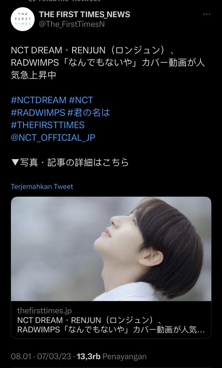 fairyissabey's tweet photo. renjun was featured in 4 articles this morning 🥺

HUANG RENJUN THANK YOU
#RENJUN_NandemonaiyaCover 
#なんでもないや https://t.co/tPiHQ0jK6I