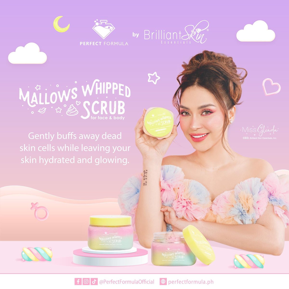 _PFofficial's tweet photo. Mallows Whipped Scrub gently buffs away dead skin cells while leaving your skin hydrated and glowing. π₯°
Available for only Php 290.00 SRP on Lazada, Shopee, and Tiktok Shop. ποΈ
#MallowsWhippedScrub π
#PerfectlyBrilliant β¨
#PerfectFormula π§ͺ
#SHEDidIt πͺ https://t.co/e80eUm8x7b