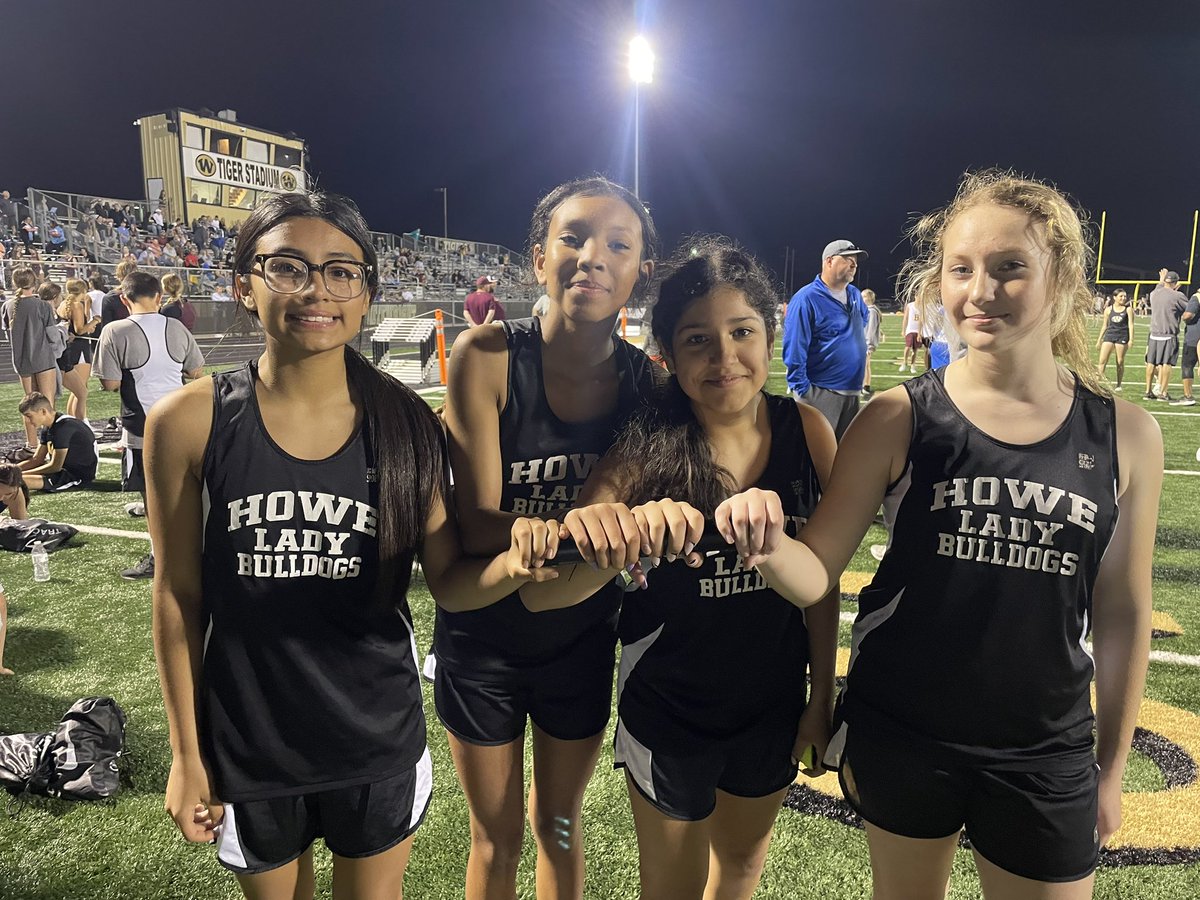 🐾🤍A great night of competing for our Bulldogs! Lots of great effort and toughness! Will post more pics and results tomorrow but proud of all our athletes! Congrats to 7th and 8th Grade 4x2 relays on placing 2nd and the 7th grade girls for winning the 4x4! 🐾🤍<a href="/HoweLadyDogs/">Howe Lady Bulldog Athletics</a>
