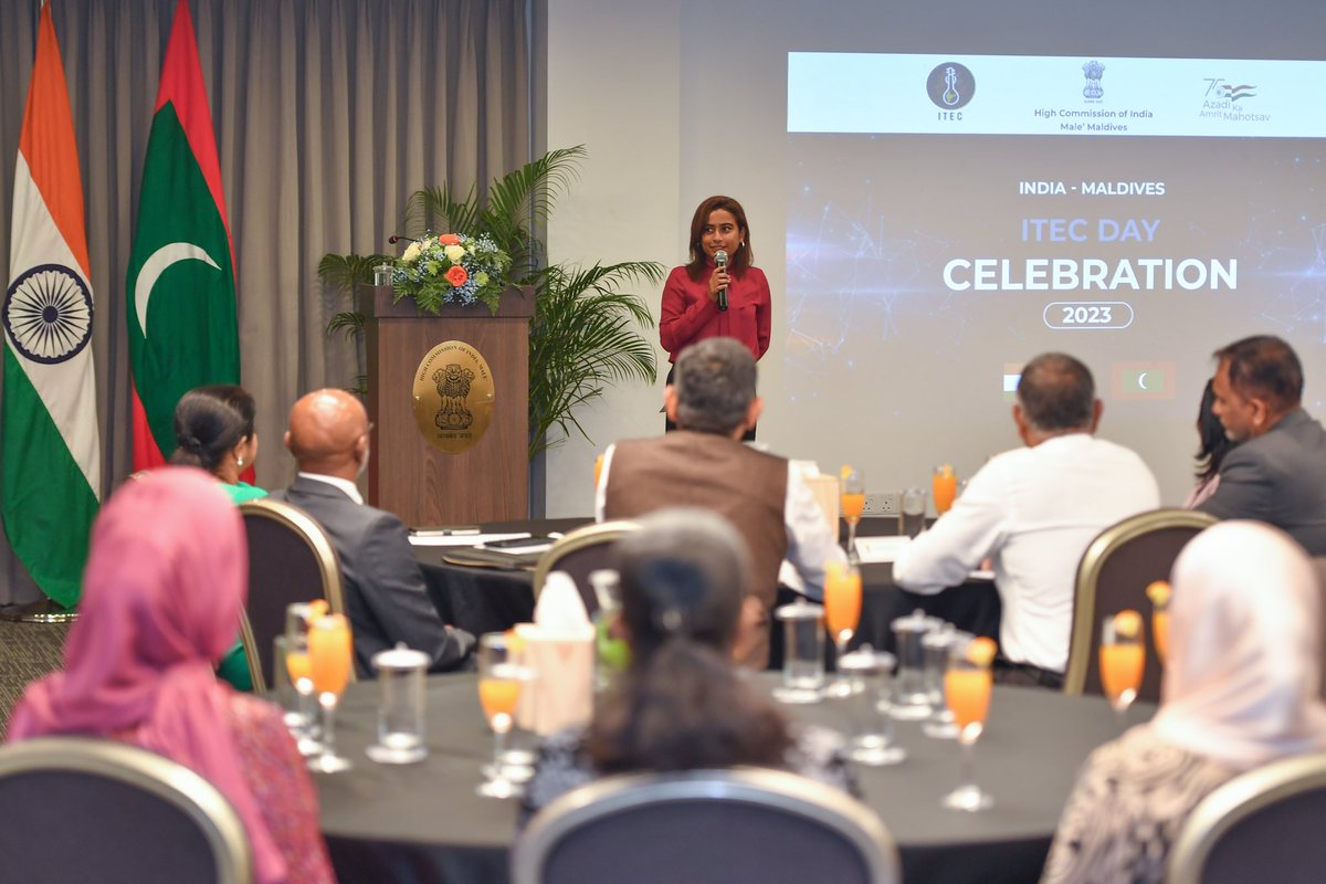 AuditMV's tweet photo. Our Senior Officer, Training and Stakeholder Relations Ms. Raushan Imad, attended ITEC Day celebration and shared her experiences in St. Stephen’s Young Leaders Neighborhood-First Fellowship during her visit to India.
@Rautiion @HCIMaldives https://t.co/QgOUHB8JAY