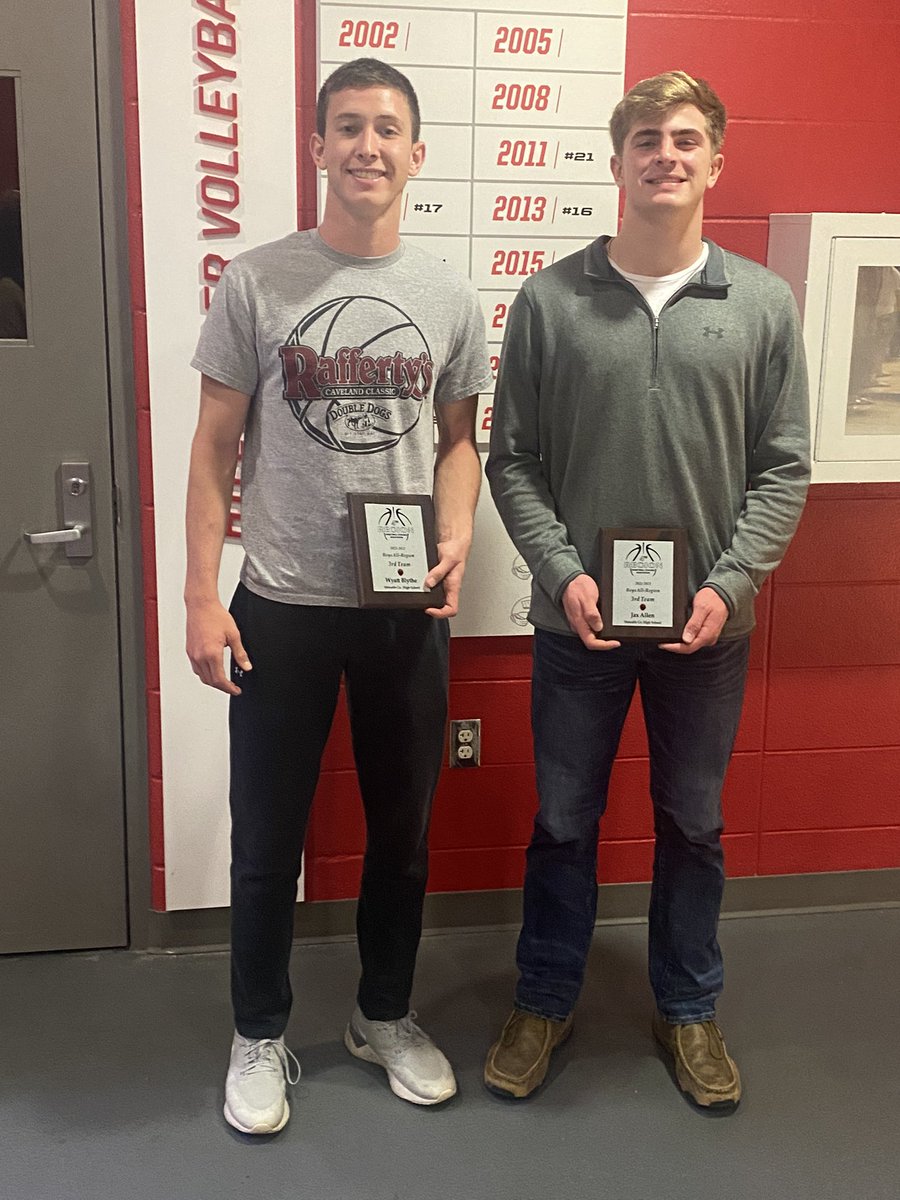 Congratulations to Wyatt Blythe and Jax Allen for being recognized on the 4th Region All Season team, well deserved!
