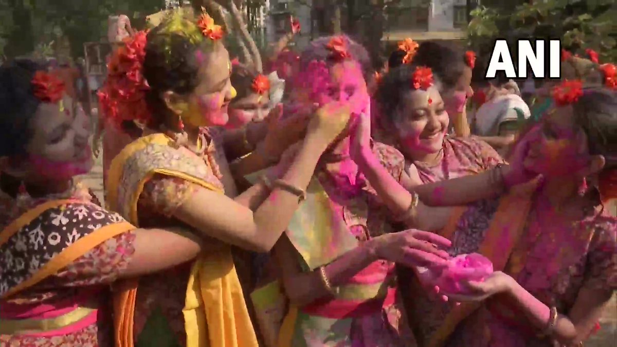 ANI on Twitter "West Bengal People apply gulaal to each other in