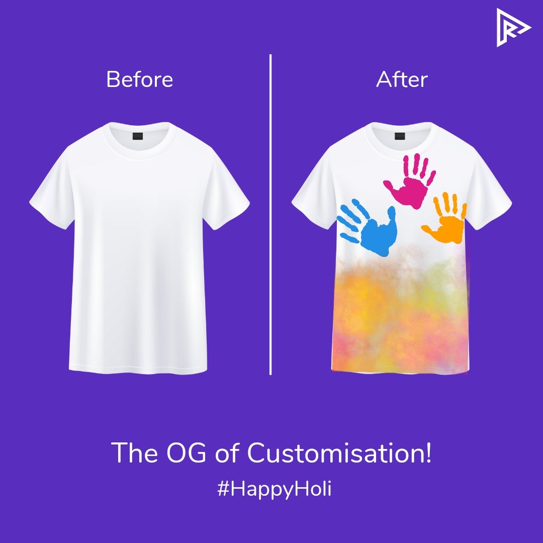 Get ready to make some memories and a lot of designs this Holi✨

#holi #holifestival #happyholi #customisedtshirts #custommade #Redesyn