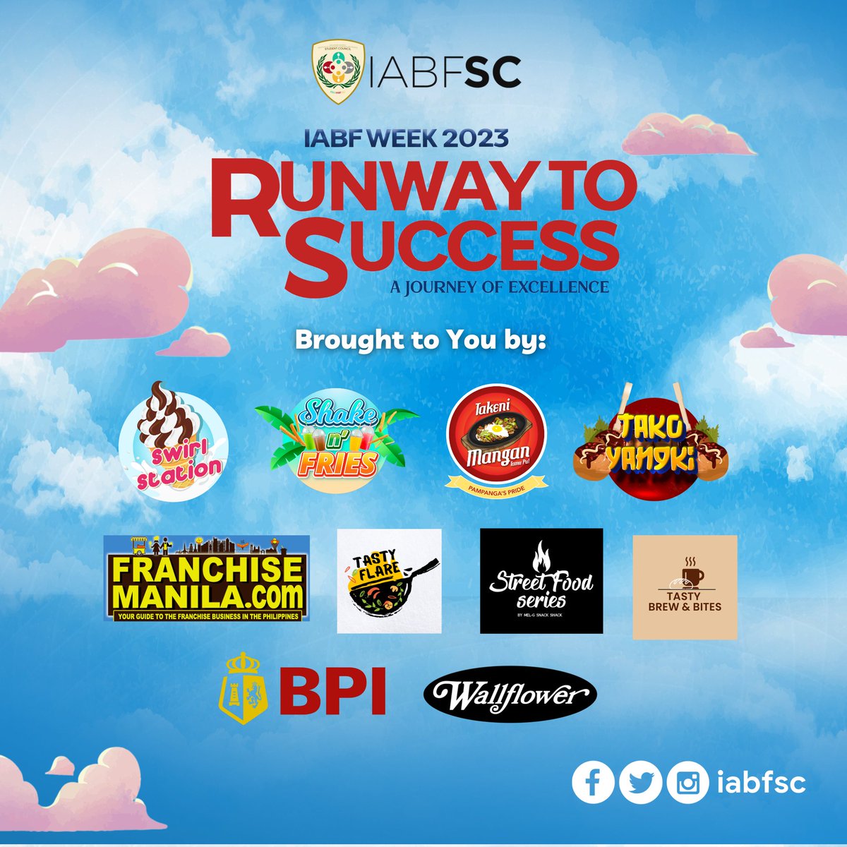 iabfsc_'s tweet photo. Before we officially end the celebration, we want to express our utmost gratitude to our sponsors
who made #IABFWeek2023 possible.
Thank you Tams for joining us in this momentous week!
#IABFWeek2023
#RunwayToSuccess
#Reimagining1ABF https://t.co/AwKVCLo0hH