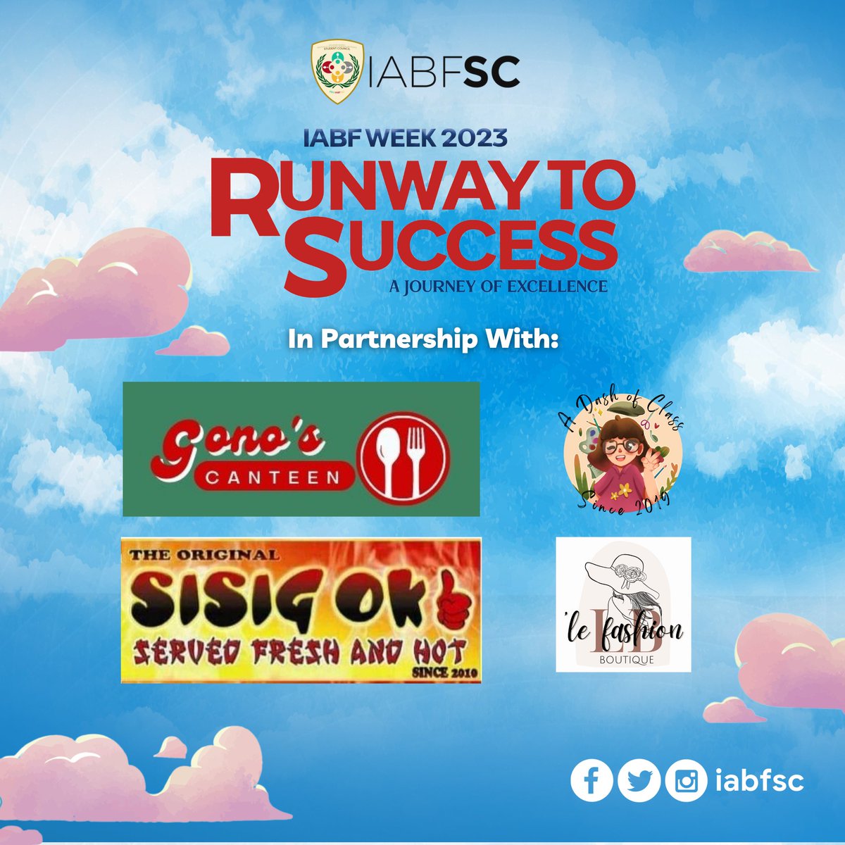 iabfsc_'s tweet photo. Before we officially end the celebration, we want to express our utmost gratitude to our sponsors
who made #IABFWeek2023 possible.
Thank you Tams for joining us in this momentous week!
#IABFWeek2023
#RunwayToSuccess
#Reimagining1ABF https://t.co/AwKVCLo0hH