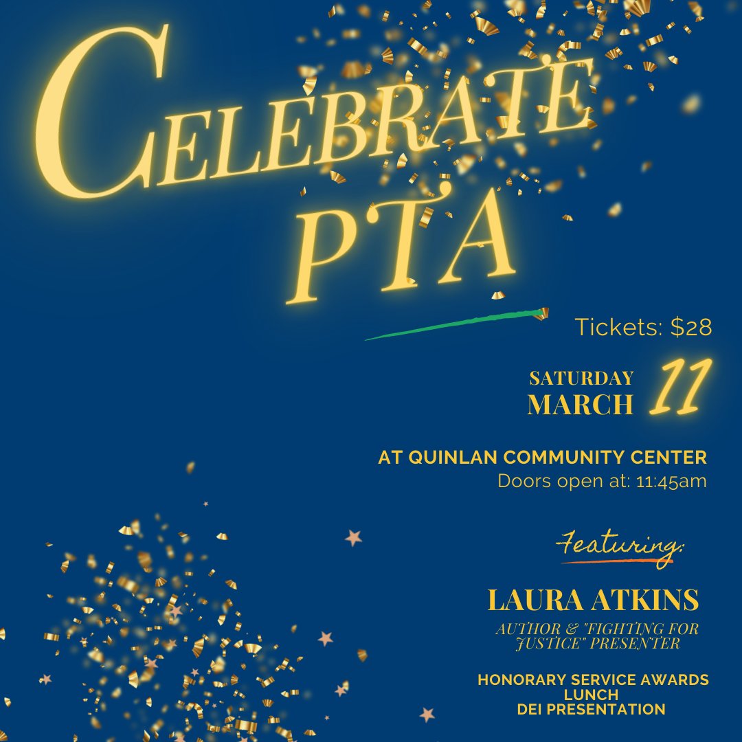 🎉 IT IS BACK! There is still time to register. We will be celebrating our Honorary Service Award Recipients for the last 3 years, hold our election, and hear from a great DEI speaker! 

Register below 👇

#YourKINDofPTA #PTA4Kids #DoGoodThings4Kids