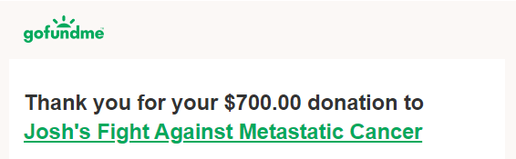 CoopStreams's tweet photo. One of my MOST PROUD MOMENTS EVER as a streamer. Tonight we raised $700 for my sister's boyfriend that has been battling cancer. ✅
Thank you so damn much to anyone that helped support. It truly means the absolute world to me! ❤️#MakeADifference #ForJosh https://t.co/yi8oNvf4ic