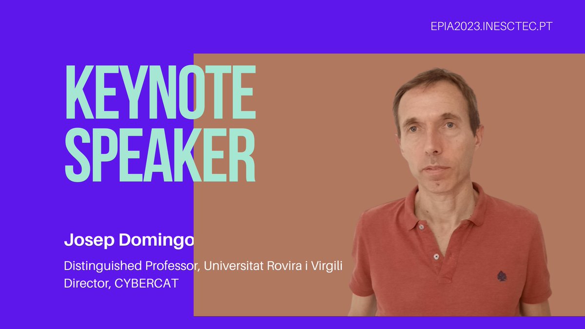 The second EPIA2023 keynote speaker is Josep Domingo-Ferrer, Distinguished Professor at Universitat Rovira i Virgili, and Director of CYBERCAT. The title of his talk is “On the use (and misuse) of differential privacy in machine learning”. #epia2023 #faialisland #azores #ai #data