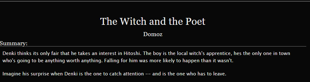 bird_memes's tweet photo. The Witch and the Poet, the fic I wrote for @shkmmegabang . Childhood friends in a fantasy au. Read it, if you want! https://t.co/liJbNbW8Af https://t.co/CCR9yUlRed