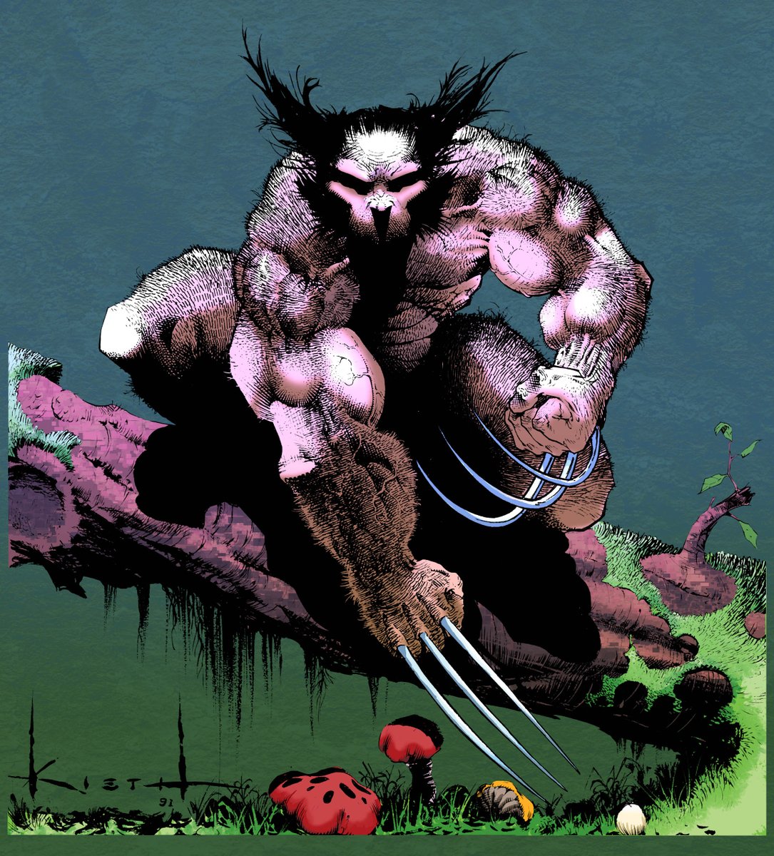 Went back to an older <a href="/ColorJams/">ColorJam</a>. Sam Kieth on  Wolverine with my colors #colorjams
#coloristjam