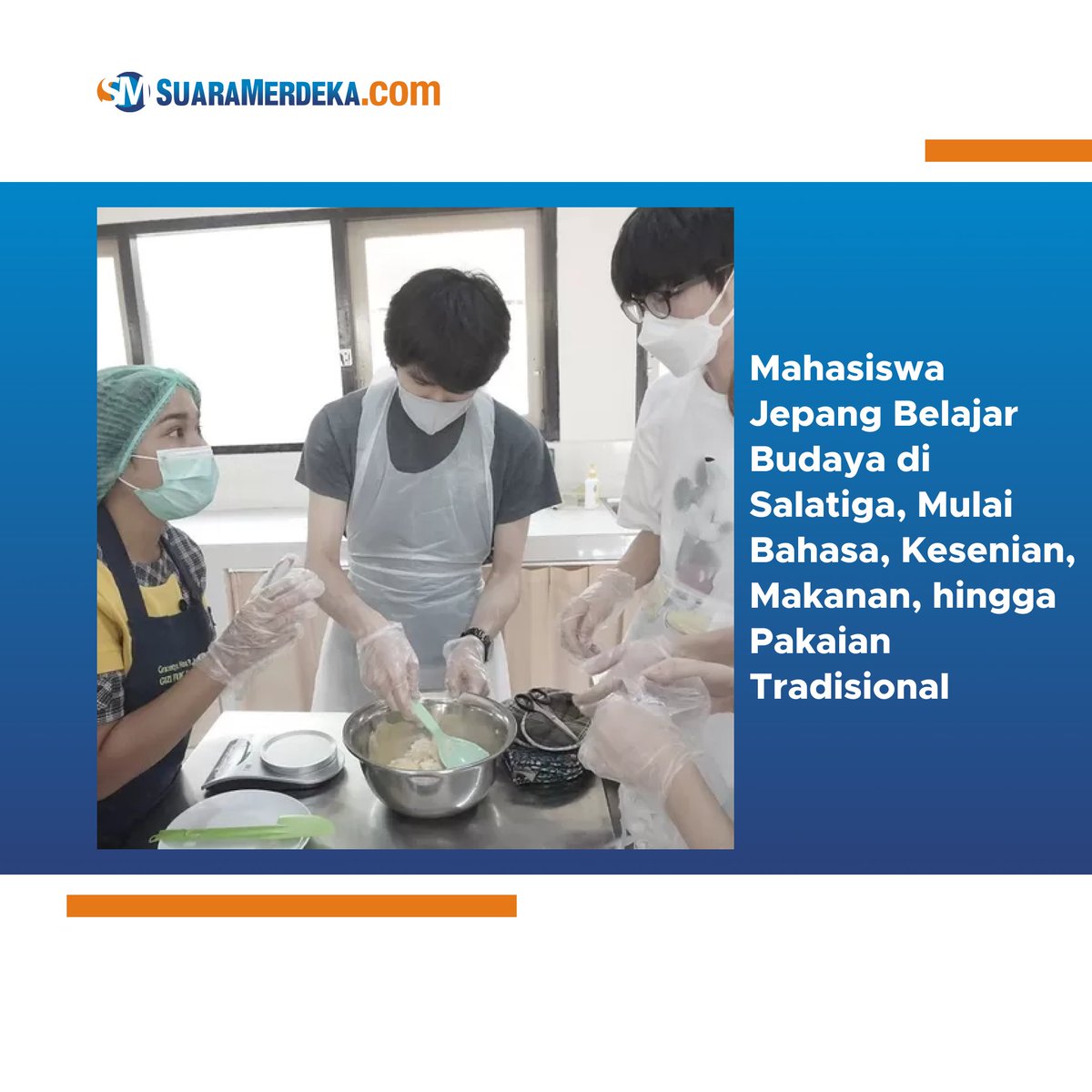 suaramerdeka's tweet photo. Mahasiswa Jepang Belajar Budaya di Salatiga, Mulai Bahasa, Kesenian, Makanan, hingga Pakaian Tradisional

https://t.co/zBdUrLt9za

#uksw #mahasiswaasing #mahasiswajepang #orangjepang #orangasing #belajarbudaya #budayaindonesia #mahasiswa #pertukaranpelajar https://t.co/lrZMdRZ9Xi
