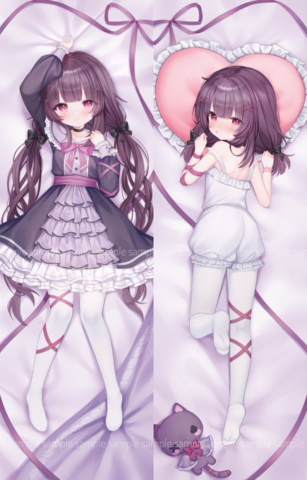 I got to draw @fallenshadow_YT 's new dakimakura cover for her redebut! 
I tried my best to capture the cuteness of her new outfit 🎀💜!! 