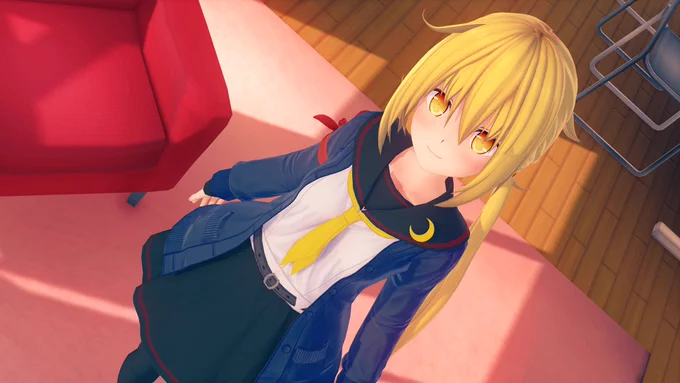 皐月ちゃんのカワイイコレクション髪色とか目のグラデーション変更しちゃってますビフォー・アフターはリプライ先にてSDお借りしてます#艦これ #皐月#コイカツ #koikatsu 