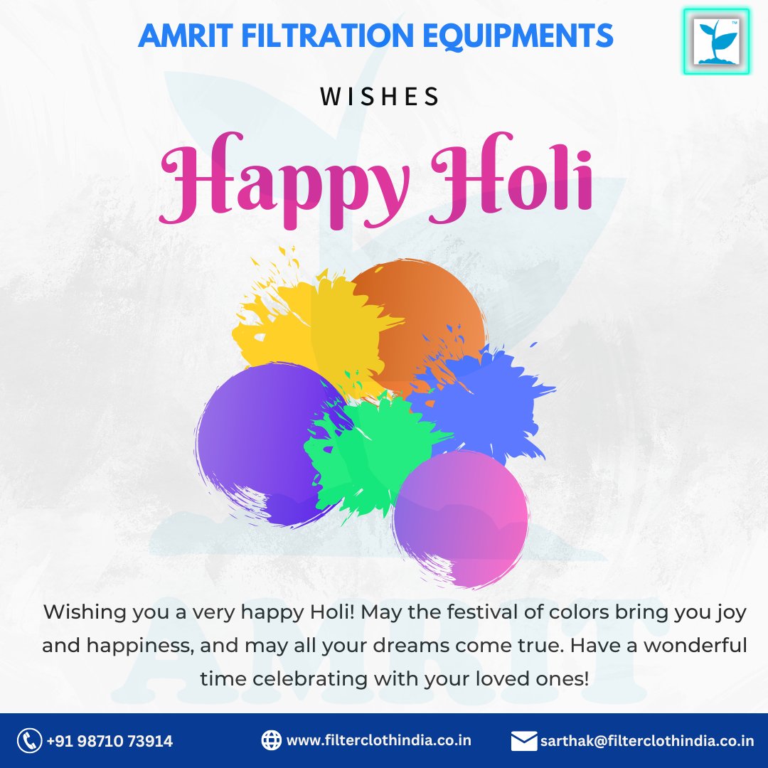 AMRIT_FILTER's tweet photo. Amrit Filtration Equipments Wishes You Happy Holi 🙏 

#happyholi #holi #happyholi2023 #holi2023 https://t.co/gGJBMvHMWU