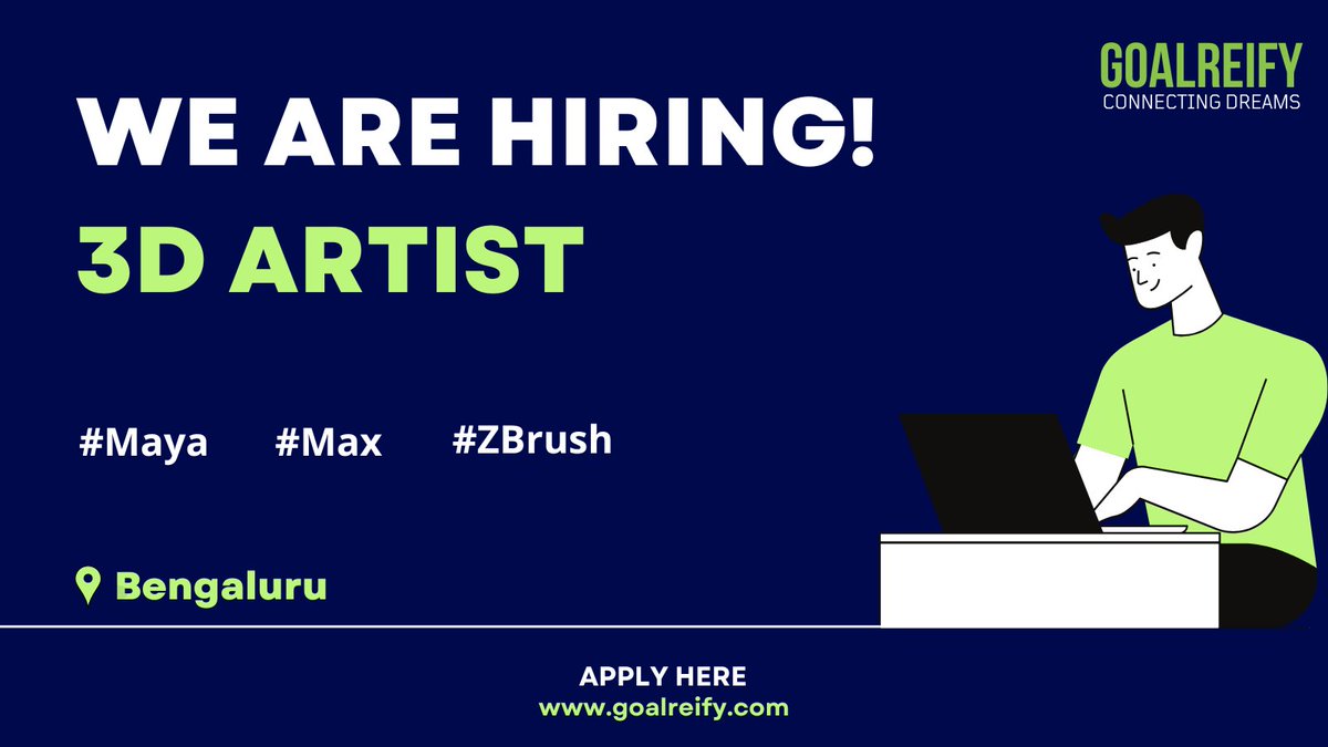 goalreify's tweet photo. We are #hiring Lead 3DArtist in #Bengaluru , are you interested to explore new #opportunity .

#goalreify #games #gamingindustry #gaming #gamingjob #gamingcommunity #gamingjobs #3d #artist #artists #maya #maya3d #max #autodeskmaya #zbrush #photoshop #illustrator #3dartistjob https://t.co/Z4ZpF5oC3q