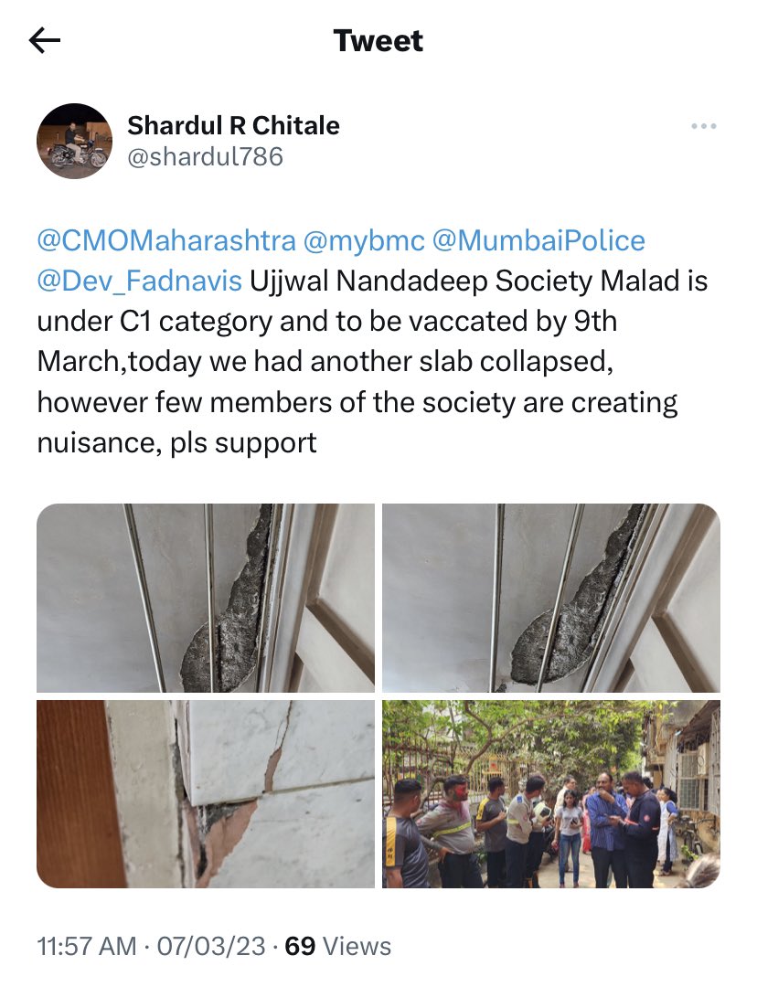 deeg2710's tweet photo. Respected @CMOMaharashtra @Dev_Fadnavis @IqbalSinghChah2 @MumbaiPolice @mybmc 
With reference to the below attached photo (tweeted by a committee member of ujjwal nandadeep chsl, Malad W) we would like to bring to your notice the truth with this video of retired ACP Shri A. Pawar https://t.co/gjLans2WWp
