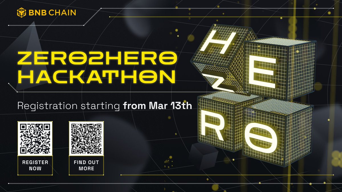 BNBCHAIN's tweet photo. We’re thrilled to announce that registration for the 2nd phase of Zero2Hero - the Hackathon - is now open! Compete against the best in the industry by showcasing your skills 😤

https://t.co/goKISqNIb5

What is Zero2Hero?

https://t.co/gR3FVEDLhi https://t.co/HBhstKEA8L