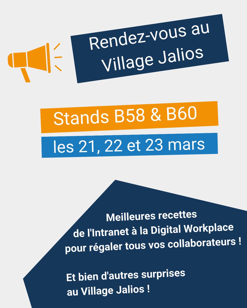 Jalios's tweet photo. Jalios vous dévoilera ses meilleures recettes 👨‍🍳 👩‍🍳 de Digital Workplace au Salon Digital Workplace le 21, 22 et 23 mars.
Hâte de vous accueillir avec nos partenaires @ASI_Groupe @DigiwinTRSb @Klee_Group @BD_eolas @WisenFr 
Découvrez leurs interventions 👉 https://t.co/oXJerlhcMV https://t.co/Me6XNzWnZo