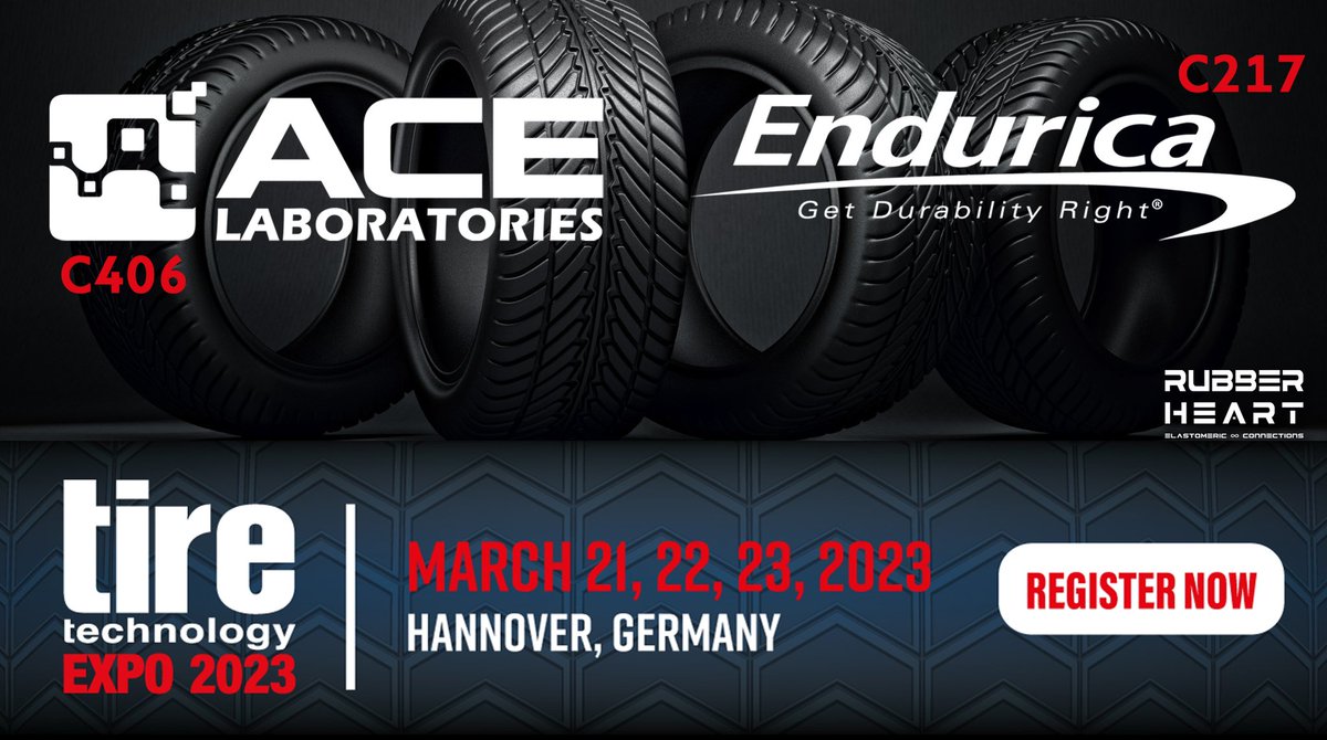 therubberheart's tweet image. #RubberHeart♾️ is @TiretechEXPO 2023 from 21st - 23rd March in the lovely city of Hannover, Germany 🇩🇪

📍 @EnduricaLLC - C217
📍 @ACELaboratories - C406

🖤 therubberheart.com 

#TireTechExpo 🛞 #TireIndustry
#TyreIndustry #RubberIndustry
#RubberNerds🥽 #RubberMarketing