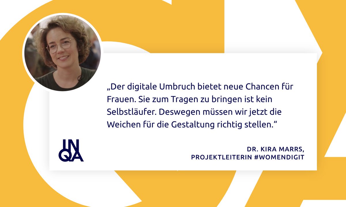 INQAde's tweet photo. #Chancengleichheit im digitalen Wandel stärken🤝Das ist das Ziel des INQA-Projekts @womendigit. Um das zu erreichen, befähigt Projektleiterin Dr. Kira Marrs Frauen, die #Digitalisierung von Betrieben aktiv zu gestalten. Weiterlesen: https://t.co/zFZpY6ZMEd
#InternationalWomensDay https://t.co/2ljawTVy7C