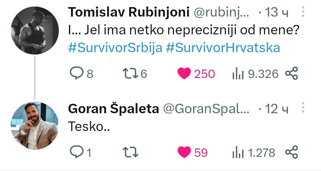 Ovaj dvojac nam fali

#SurvivorSrbija #SurvivorHrvatska