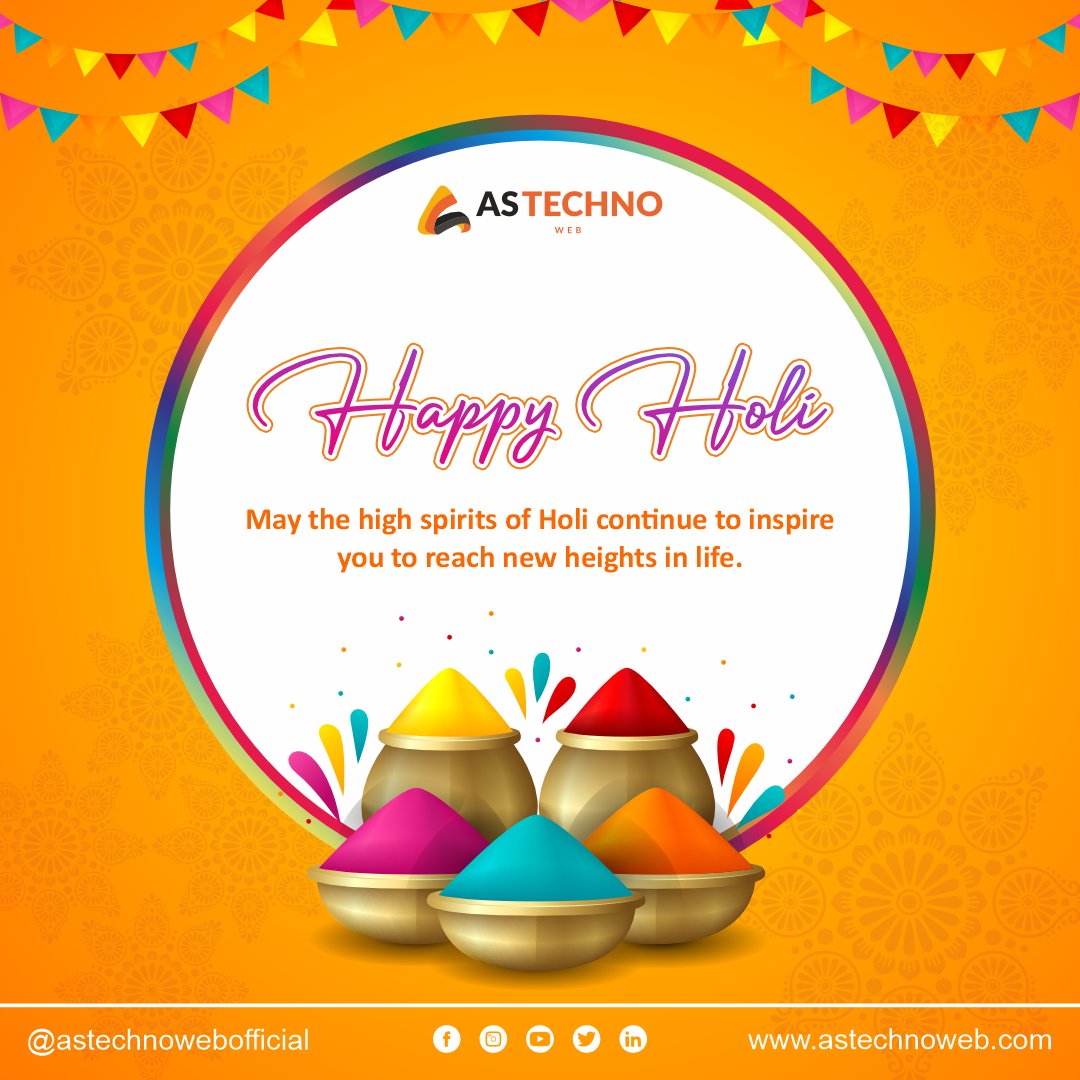 astechnoweb's tweet photo. "May the festival of Holi bring new beginnings and fill your life with colors 🎨🌈👩‍👩‍👧‍👦🥳

#holi #holi2023  #HappyHoli #festivalvibe #holicelebration #festivalofcolors #astechnoweb https://t.co/oKoX2z07nG