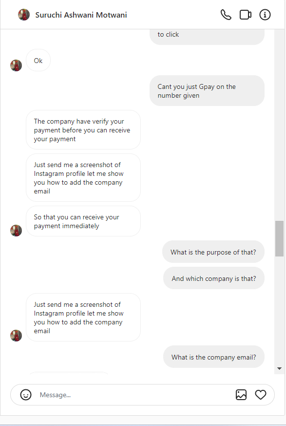 dushtchhokra's tweet photo. 2/2 Ofcourse I did not put the email ID in my personal account as it would give my access to the person holding the email ID. 
Request you to take an action again this person. Her Instagram ID is: suruchi_tulsiani__ https://t.co/4Ta1cJoec9