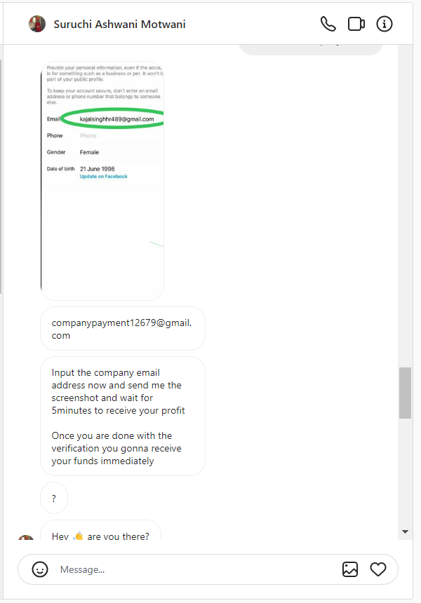 dushtchhokra's tweet photo. 2/2 Ofcourse I did not put the email ID in my personal account as it would give my access to the person holding the email ID. 
Request you to take an action again this person. Her Instagram ID is: suruchi_tulsiani__ https://t.co/4Ta1cJoec9