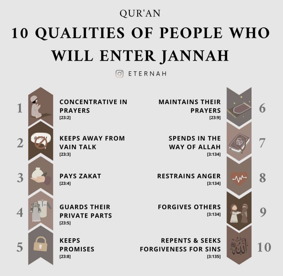May Allah SWT allow us to gain all these characteristics. Amin 🤲🏼🤍