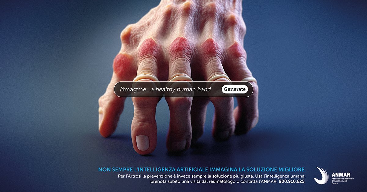 MauroPaglia_'s tweet photo. La Pubblicità.
Quella bella e che fa bene.
#mauropaglia #frequenzecreative #Advertising #anmar @ANMAROnlus #AI
https://t.co/G2GN4rgBQG https://t.co/ZRQq5OpkGl