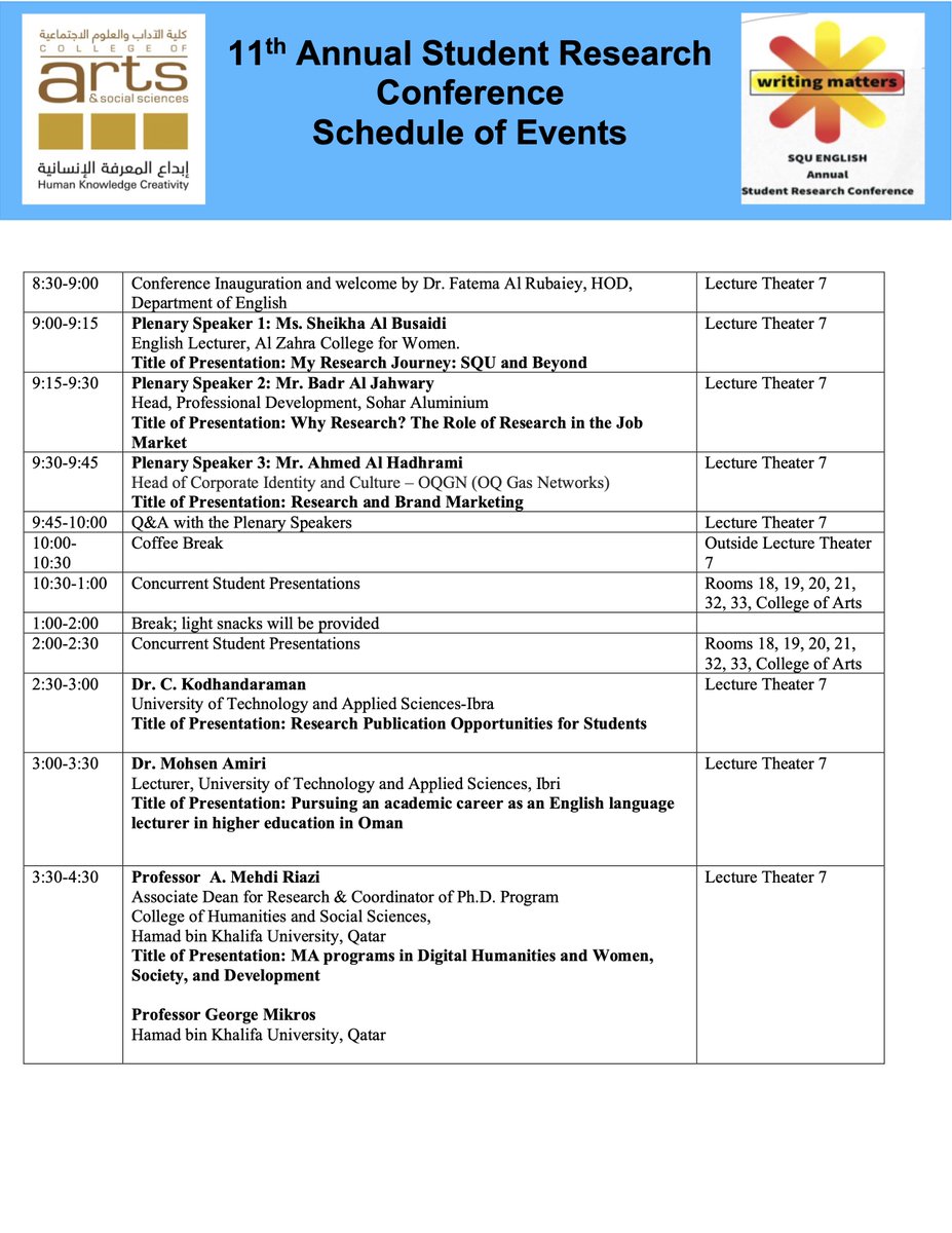 Check out the full program of our student research conference!