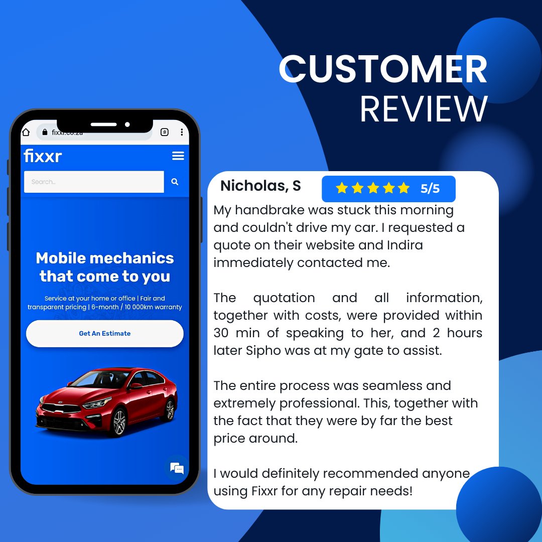 Experience prompt & professional auto repairs with Fixxr! Our team of experts provides reliable & cost-effective solutions to get you back on the road. Check out our reviews and contact us today! #TestimonialTuesday #AutoRepairs #CarRepairs #ReliableRepairs #CostEffectiveRepairs