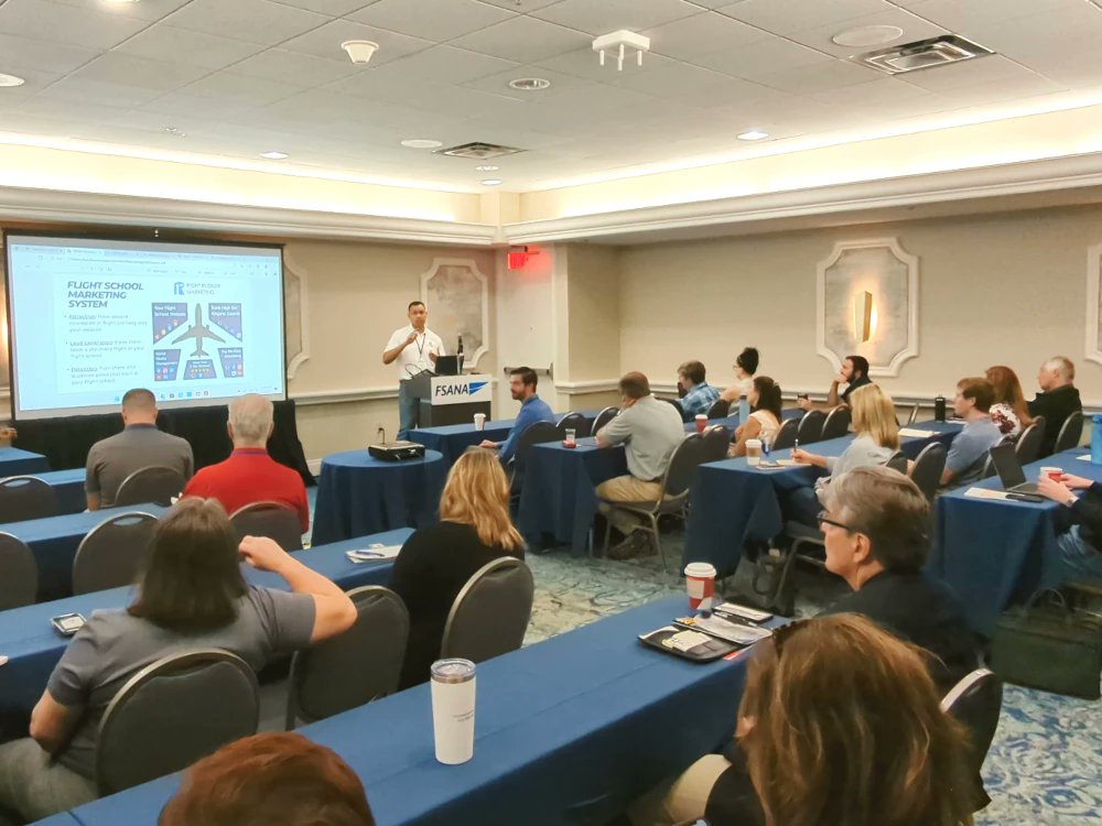 timjedrek's tweet photo. Tim Jedrek presented at the 2023 FSANA conference and was part of the panel of expert marketers in the flight school industry. Reach out to Right Rudder Marketing and we'll look at how we can help your flight school.
#flightschool #marketing #fsana #aviation https://t.co/CQxv23wdMp