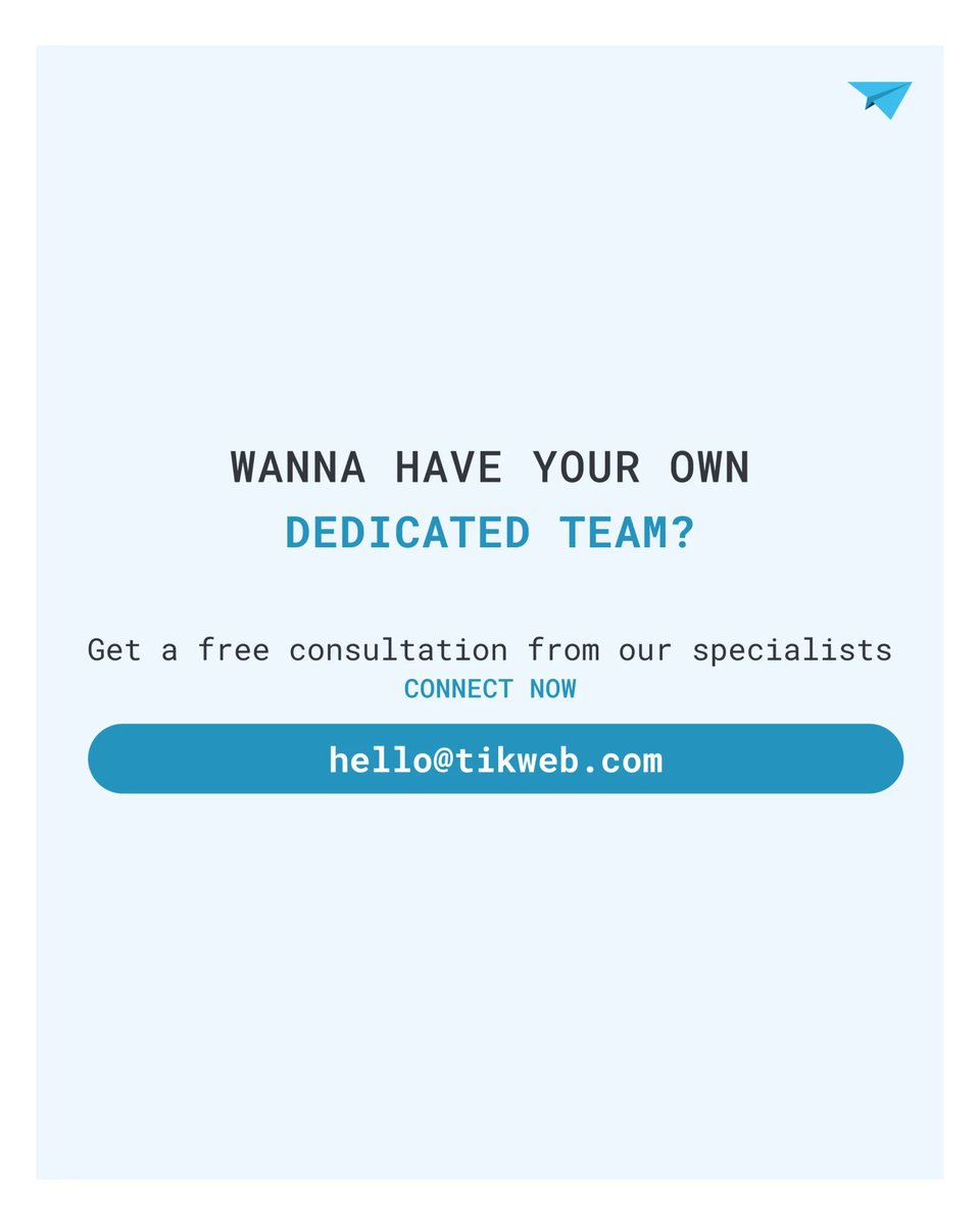 TikwebApS's tweet image. Why should you consider Team Augmentation? 🤔

📞 Contact us today at tikweb.com (no fees, no hidden costs)

#softwareengineering #investing #remoteteam #venturestudio