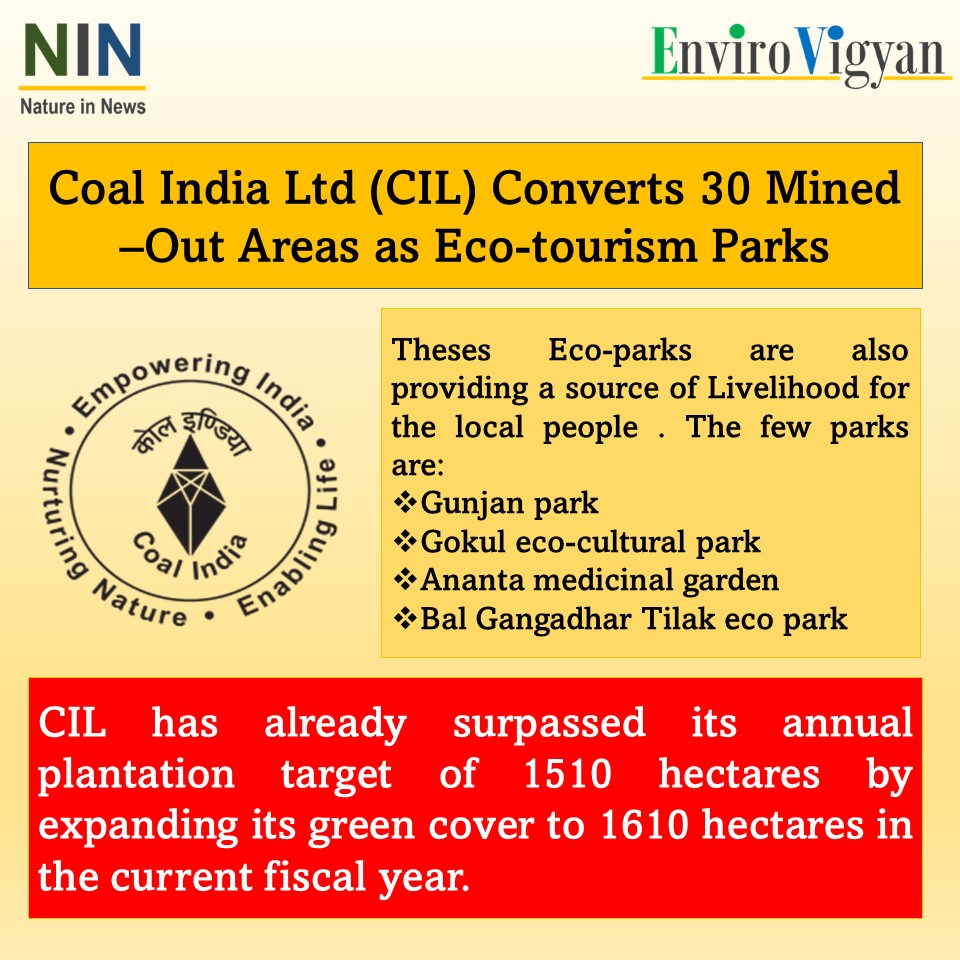EnviroVigyan's tweet photo. Coal India Limited is doing good work by converting 30 mined out areas as Ecotourism Parks. Best out of Waste!
#natureinnews #coal #india #ecotoursim #park #coalmining #waste #eco #environment #globalwarming #climatechange https://t.co/YY3b0y8zTi