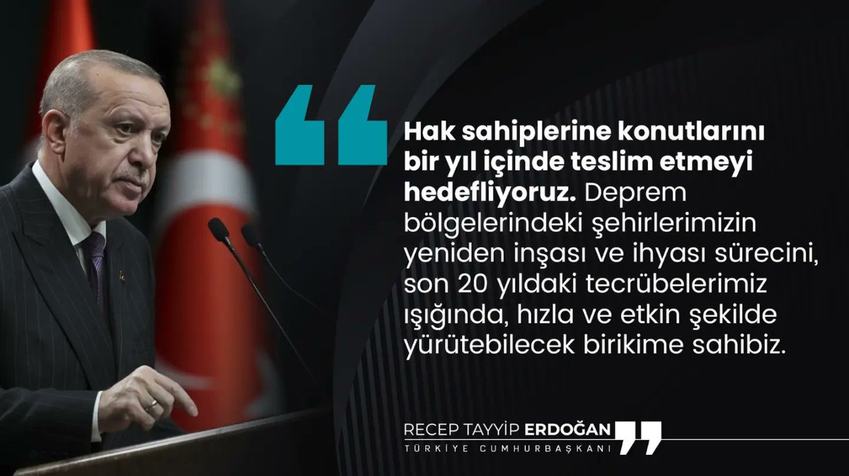 Cumhurbaşkanımız Sn. @RTErdogan 'Kalkınma ajanslarımızın tüm kaynaklarını afet bölgesi şehirlerine aktararak, projelerin finansmanındaki devlet katkısını en üst seviyeye çıkartıyoruz.' HEMEN ŞİMDİ