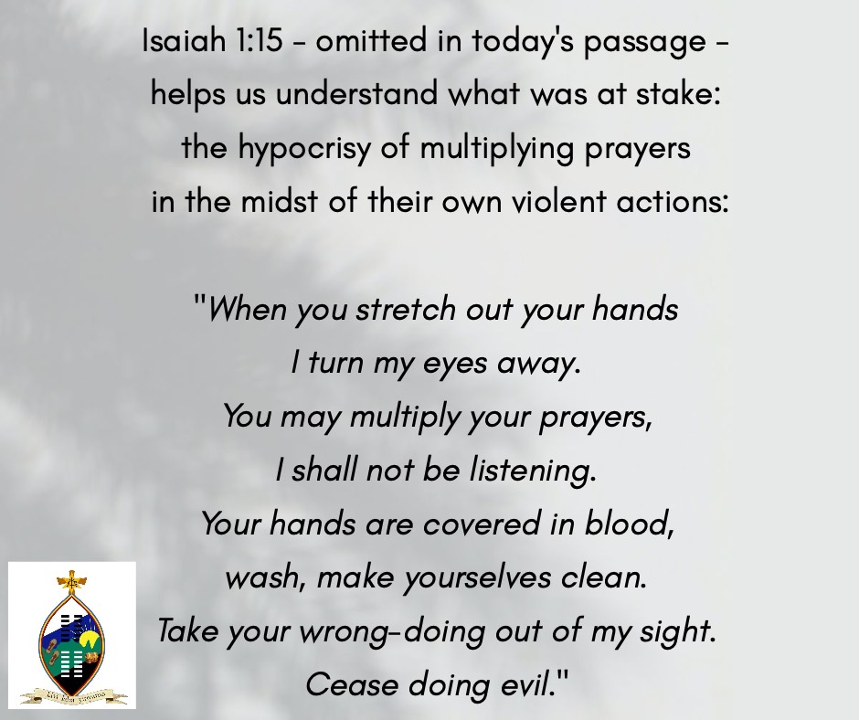 ManziniCatholic's tweet photo. From today's first reading from the prophet Isaiah
#Eswatini #swaziland https://t.co/Sm9iBBxa4r