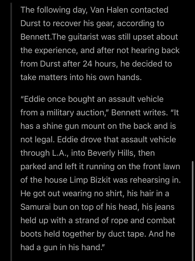 numetal_moment's tweet photo. Eddie Van Halen holds Fred Durst at gunpoint until he returns his guitar equipment (2002) https://t.co/wBDkG8qdB4