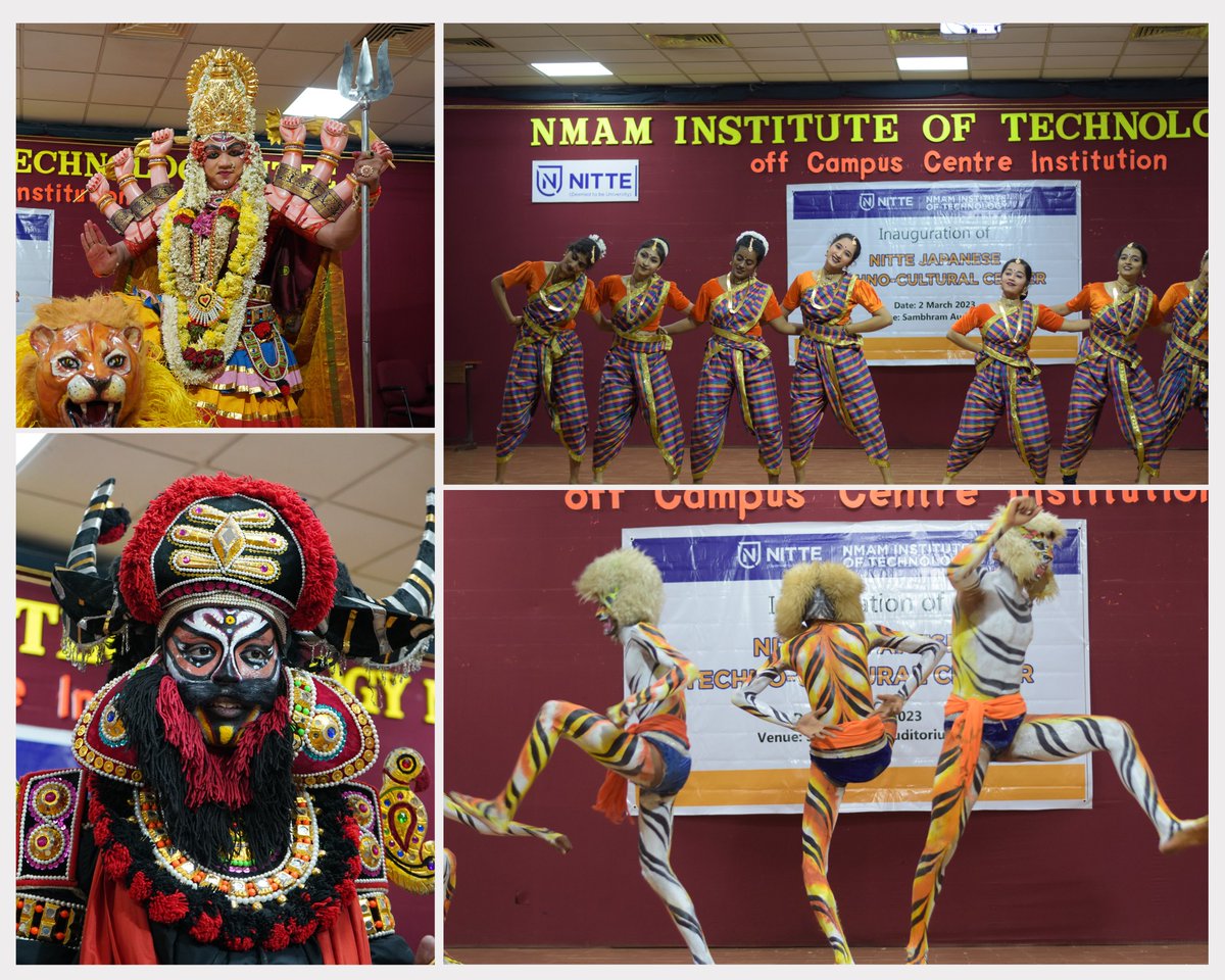 nmamitnitte's tweet photo. Tsutomo Nakane, Counsul-General, Japan, inaugurated the Nitte Japanese Techno Cultural Center on 2nd March 2023 at NMAMIT, Nitte. Students entertained the audience with  Yakshagana, Kambala and other folk dances. 
#indojapan #japaneseculture #NITTEUniversity #NMAMIT #nitte https://t.co/rwdzJ0XCqb