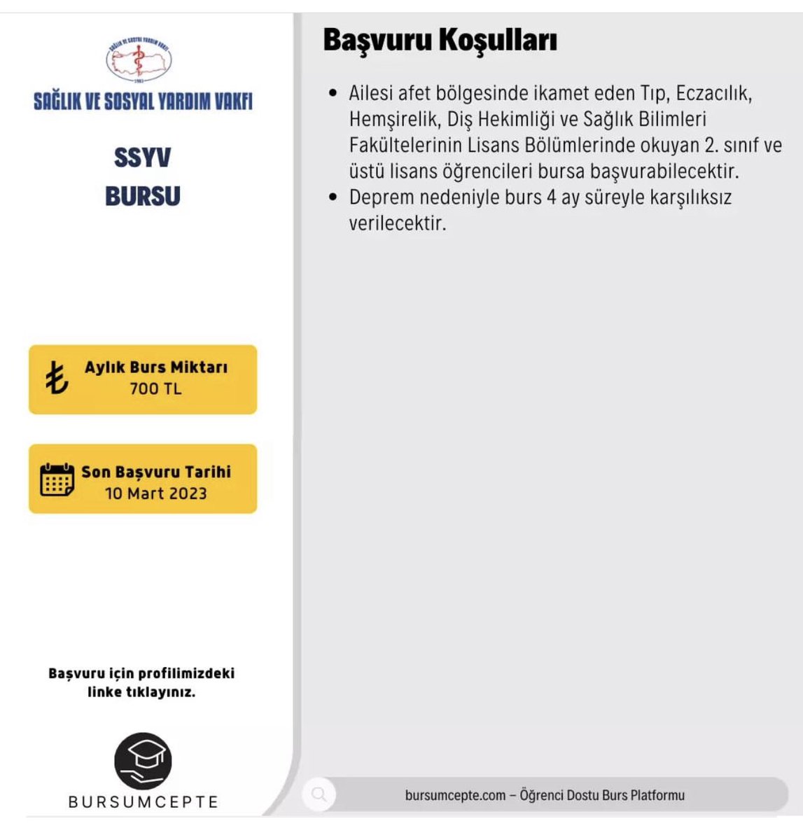 Son başvuru tarihi BUGÜN olanlar: 

Türk Eğitim Vakfı ve Kahudev.