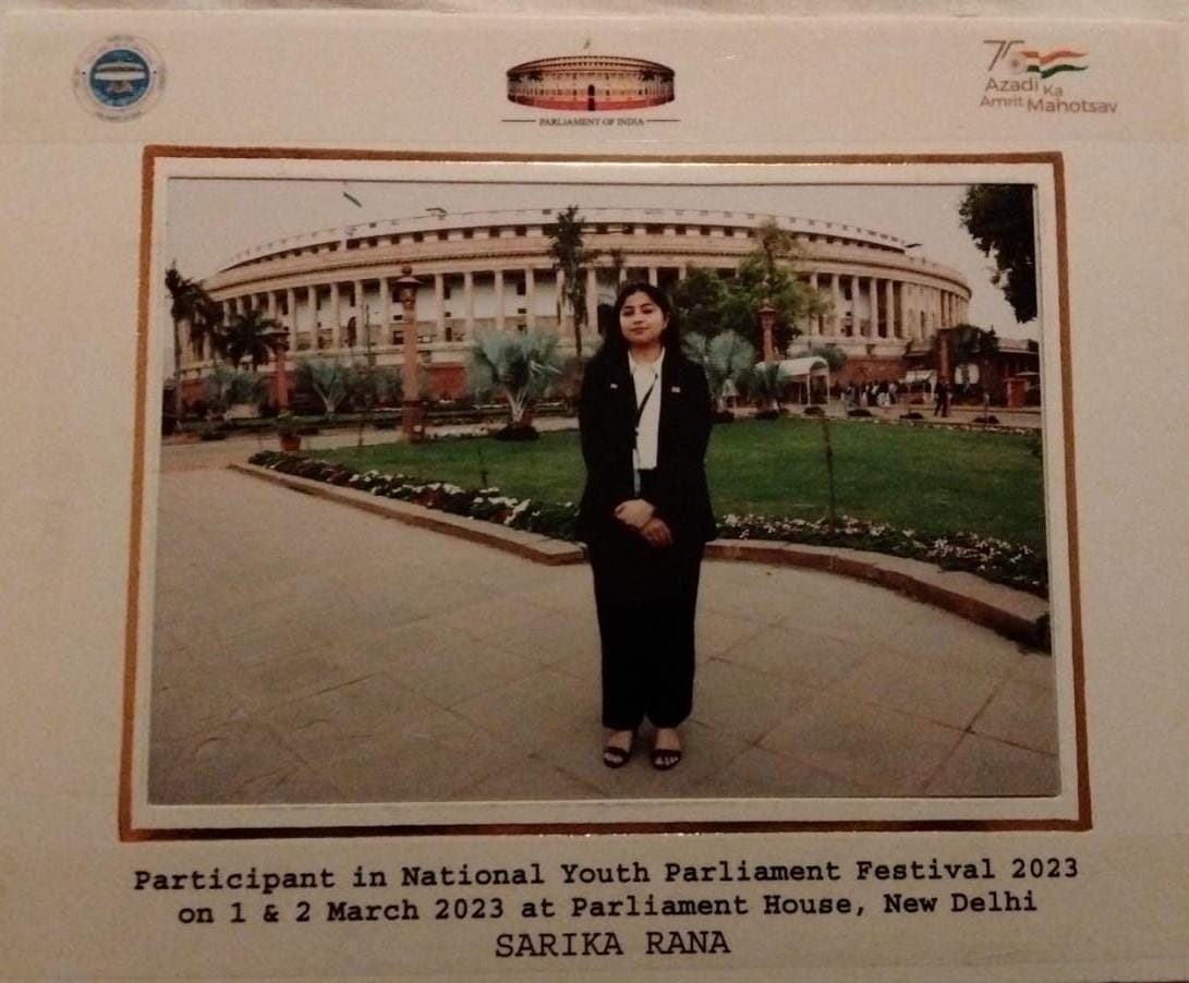 Sarika Rana Volunteer of @_NSSIndia unit of KVA DAV, College for Women, Karnal parcipated in National Youth Parliament Festival 2023 (NYPF)
@ianuragthakur @NisithPramanik @pankajsinghips @YASMinistry @PIB_India @PMOIndia