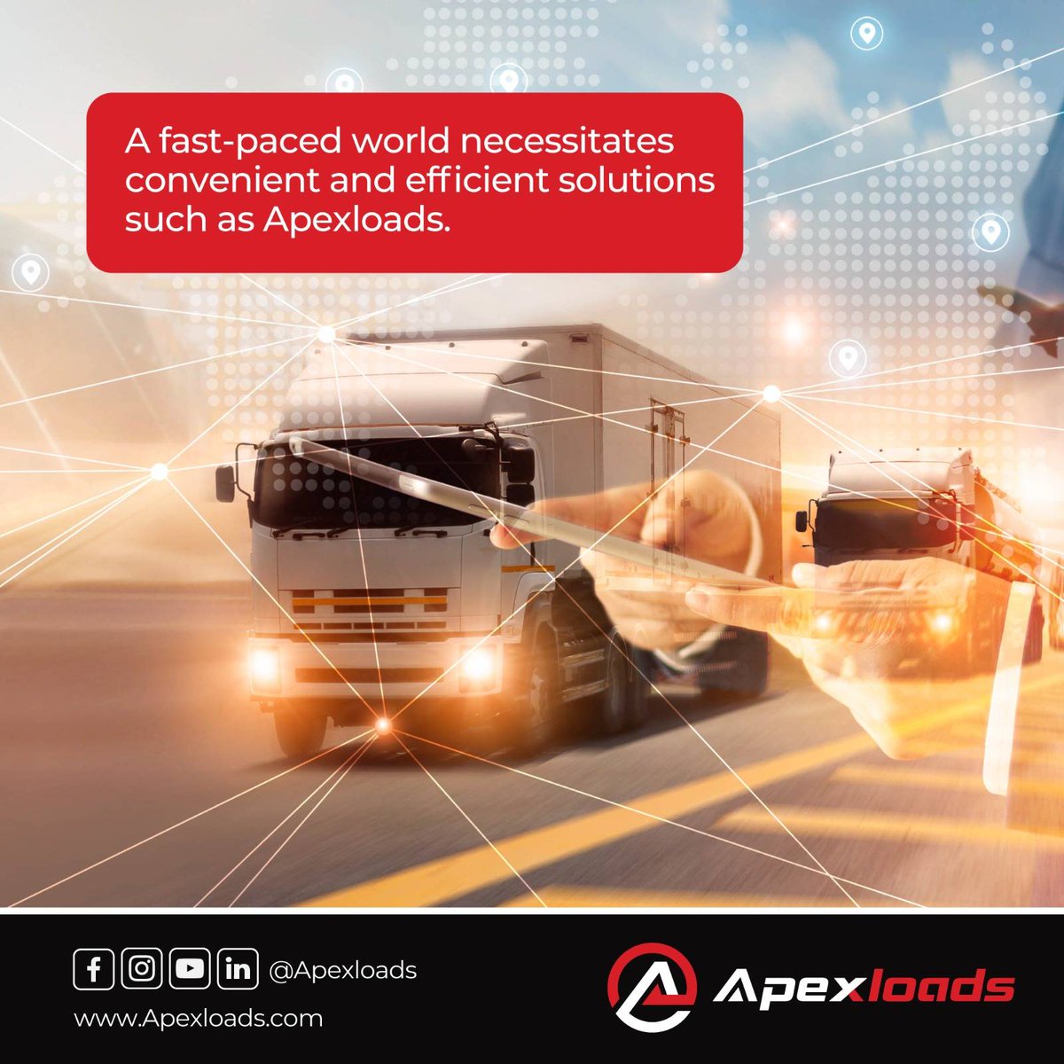 Apexloads's tweet image. Are you are looking for an invaluable resource in the logistics world? Apexloads is what you need. The platform ensures that cargo owners have access to carriers and can conveniently post their cargo. 

Visit apexloads.com to get started. 

#LoadBoards 
#SupplyChain