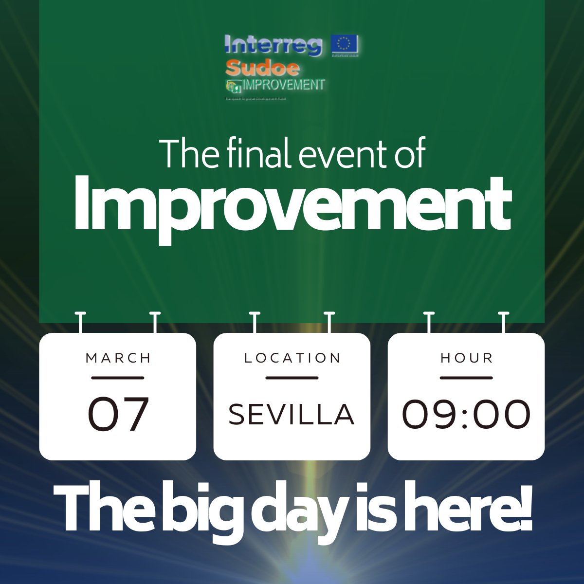 ProjImprovement's tweet photo. ¡Llegó el gran día! Nos vemos en Sevilla para celebrar el evento final del proyecto IMPROVEMENT. Consulta el programa completo aquí. 👉 https://t.co/a5lZ3F1Unv https://t.co/2aXUMltbD3