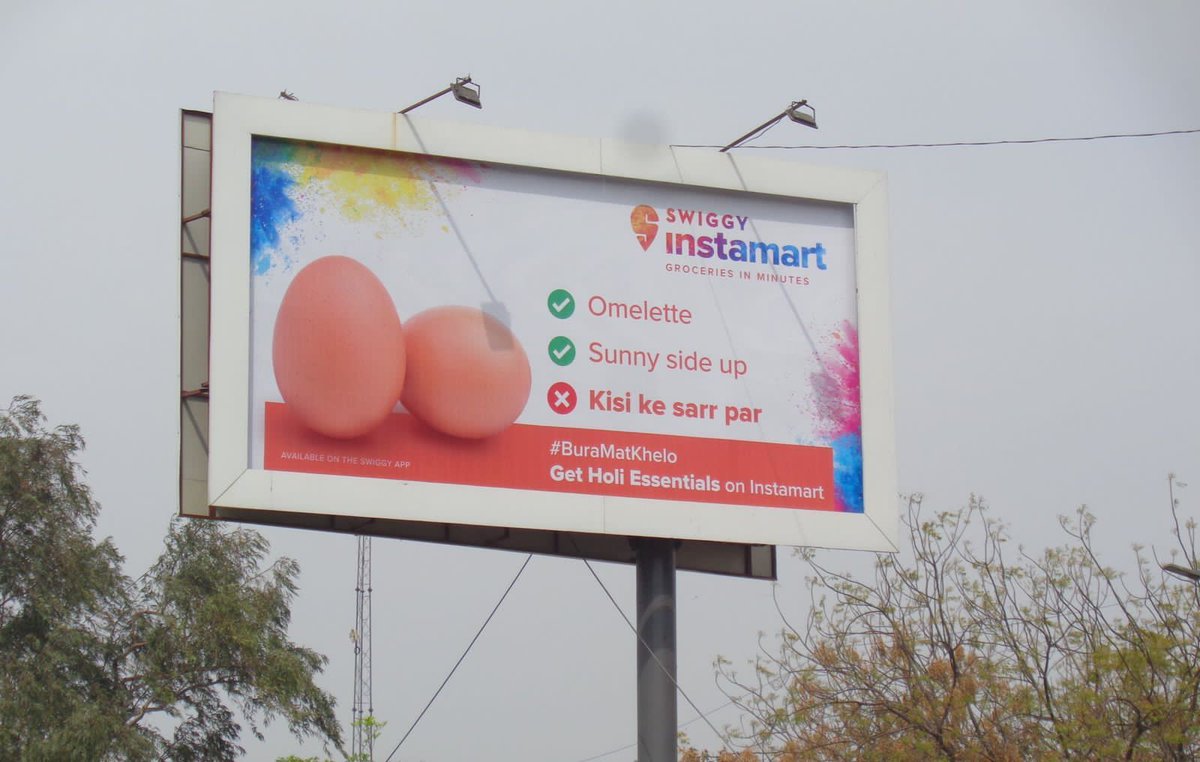 MYogiDevnath's tweet image. Hey @swiggy, it&apos;s not okay to give selective gyan on Hindu festivals. Your Holi reel &amp;amp; Billboard is creating a wrong perception about Holi. You must apologize and take steps to promote  cultural inclusivity. #HinduPhobicSwiggy