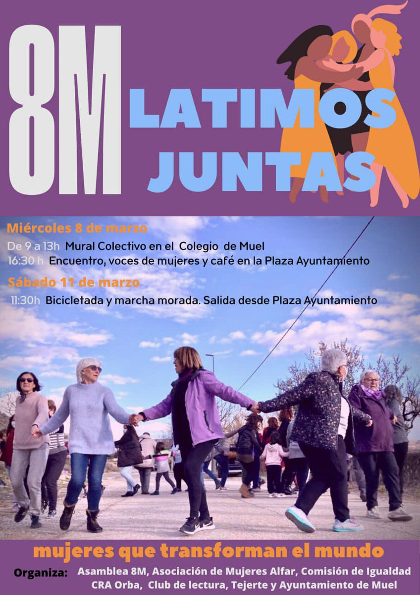 Latimos Juntas 8M. Iniciativas para la celebración del día internacional de la mujer en la localidad de Muel.