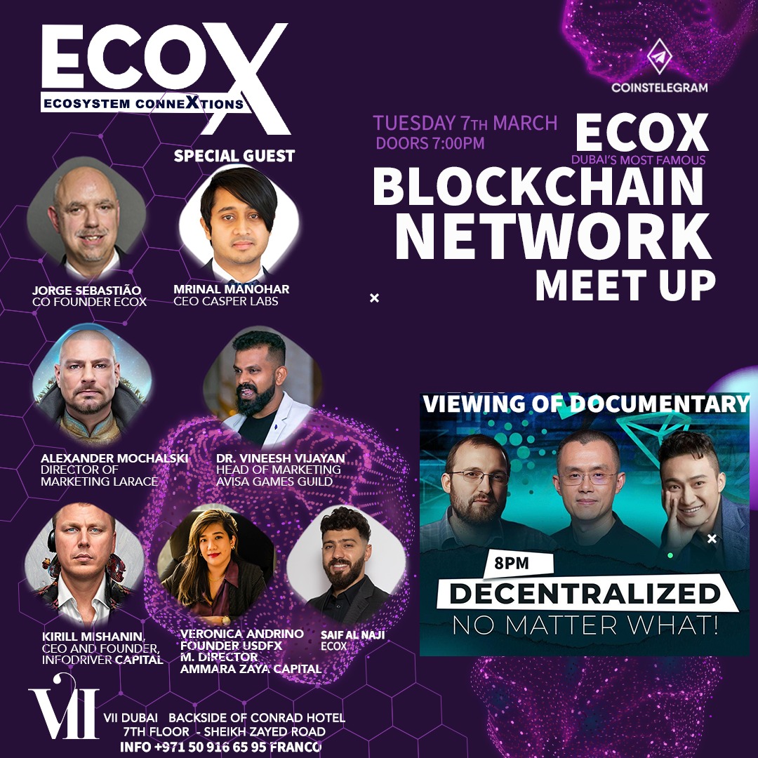 4jorge's tweet photo. EcoxDubai #ecoxdubai #coinstelegram
#blockchain #nft #defi
#web3 Panel & Blockchain Decentralized Nomatter What Movie ... https://t.co/n751335nkI https://t.co/frj1OGkcru